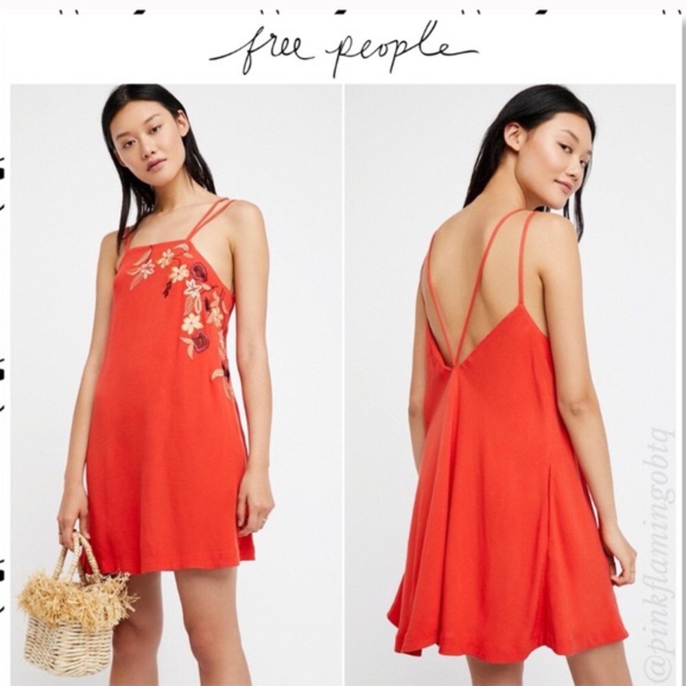 Free people flower fields strappy slip dress